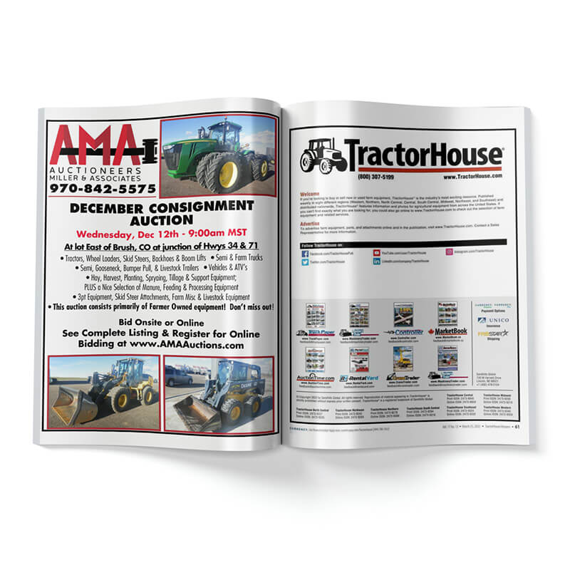 AMA Consignments advertises in Tractor House