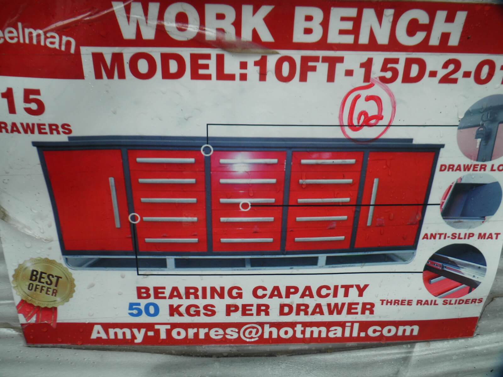 new Steelman 10ft. 15 drawer work bench-image