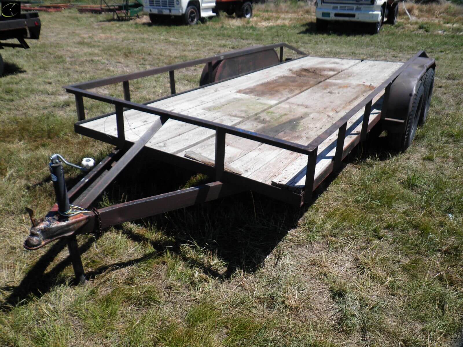 76 inch by 16ft bumper pull flatbed trailer-image
