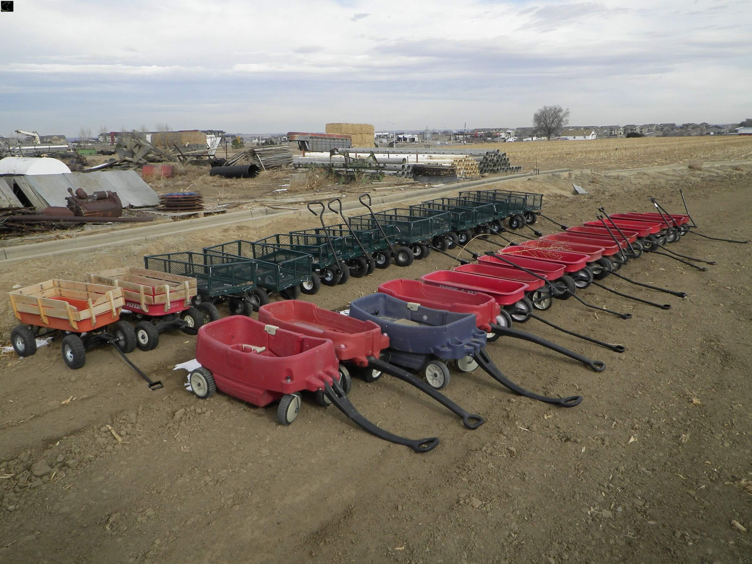 several garden wagons-image