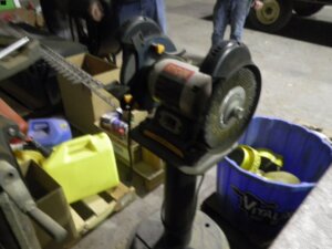 Ryobi double wheel grinder on stand-image