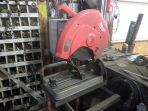 Milwaukee chop saw on cart-image