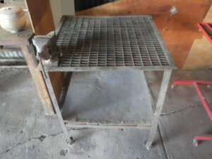 3ft by 3ft steel table with vise-image