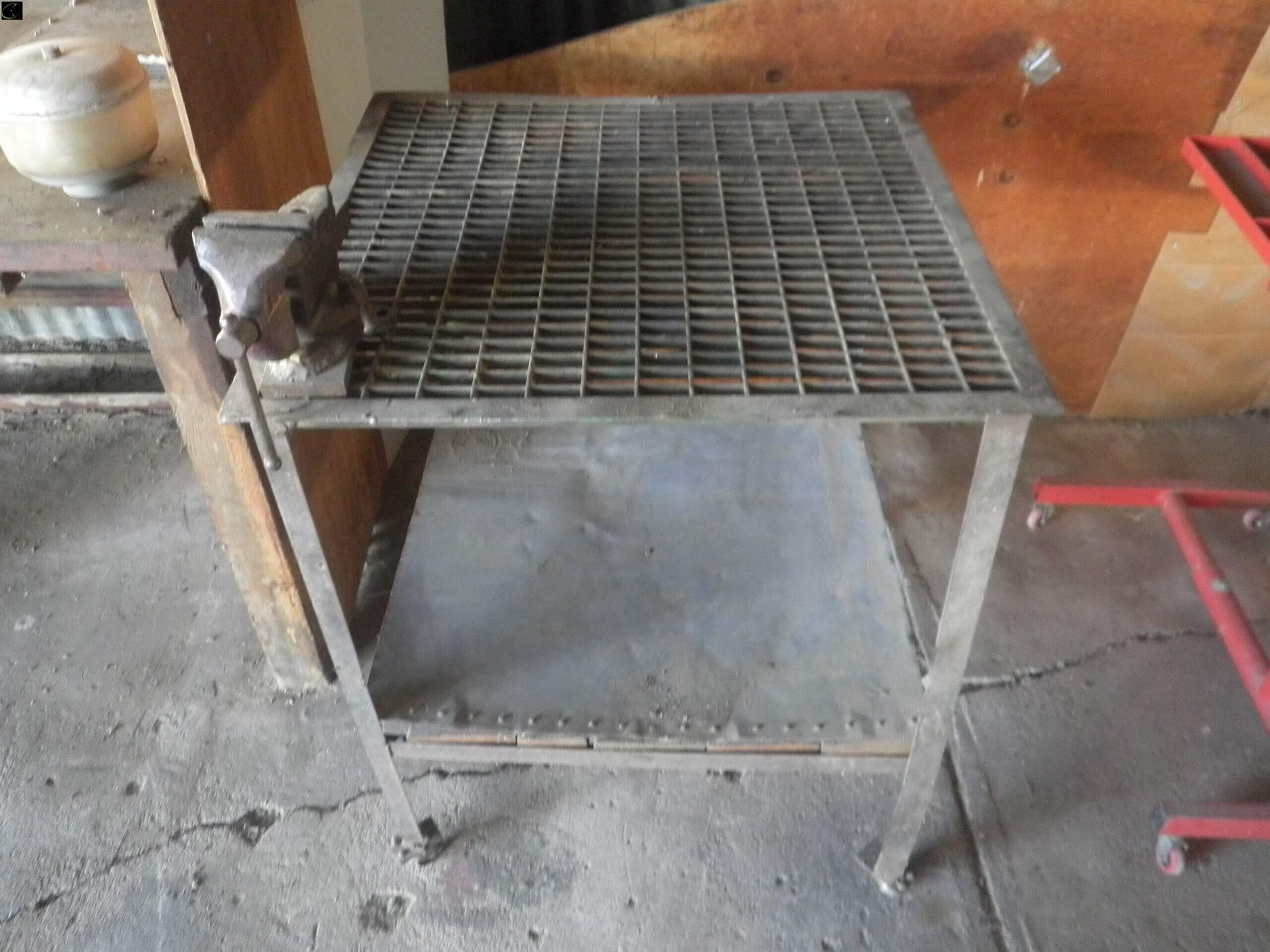 3ft by 3ft steel table with vise-image